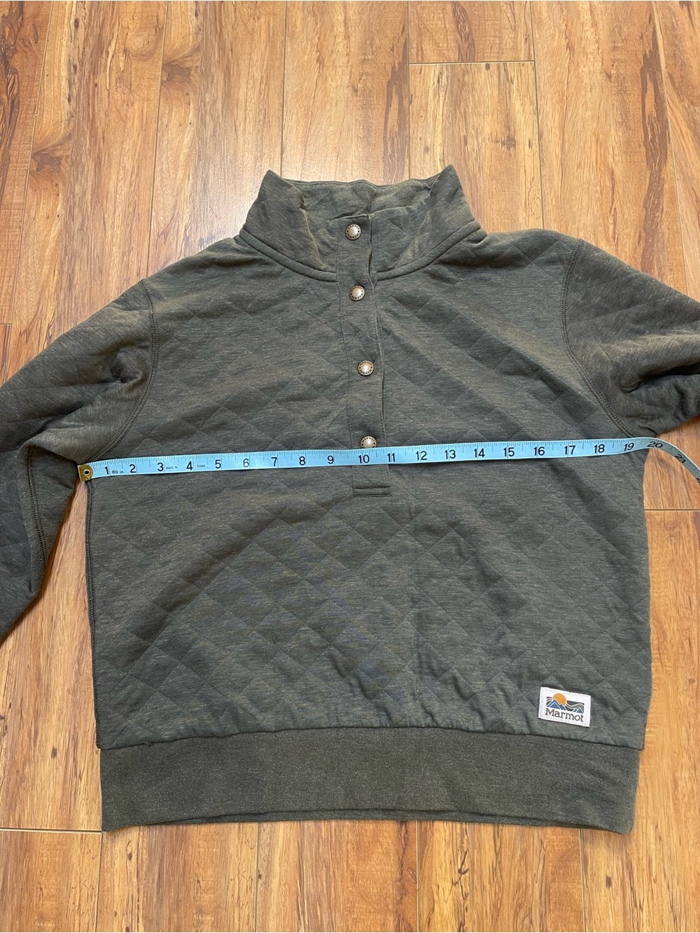 Marmot Galen Quarter Snap Quilted Funnel Neck Wool Blend Pullover Size S - Picture 14 of 16